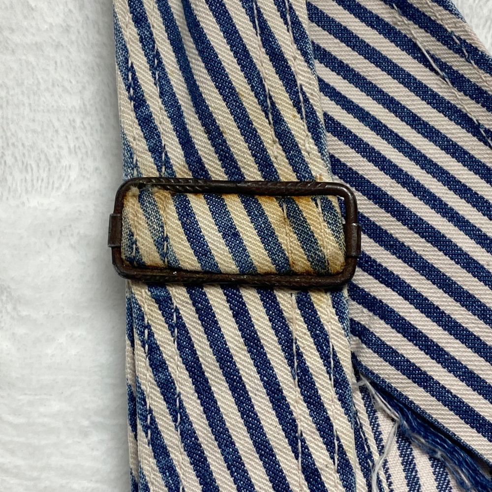 VTG 50s Big Smith Denim Striped Railroad Overalls Carpenter Bib Union Made USA - Picture 3 of 16